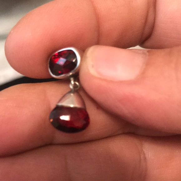 Jewelry - Sterling and garnet earrings